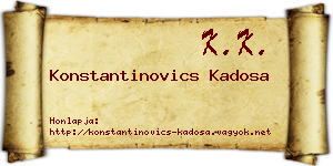 Konstantinovics Kadosa névjegykártya