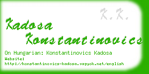 kadosa konstantinovics business card